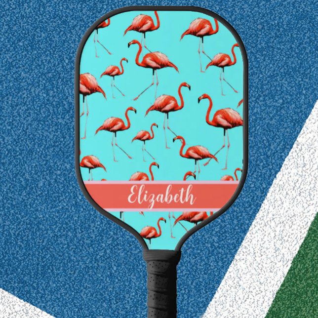 Pink flamingos custom preppy pickleball paddle (Creator Uploaded)