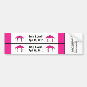 Pink Flamingos Custom Water Bottle Labels