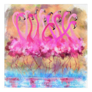 Pink Flamingos Dancing Acrylic Print