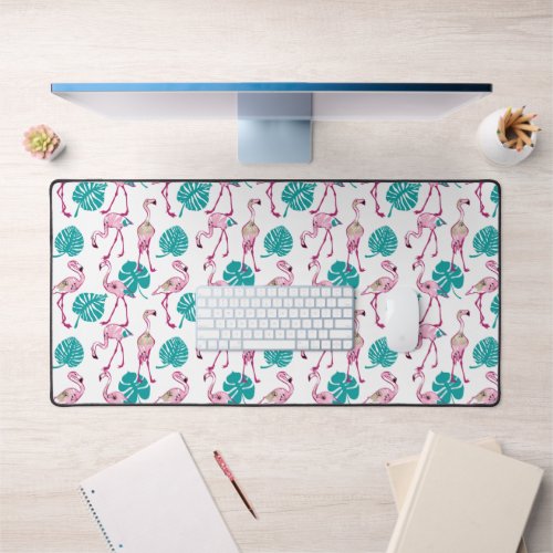 Pink Flamingos Desk Mat