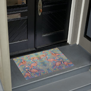 pink flamingos doormat