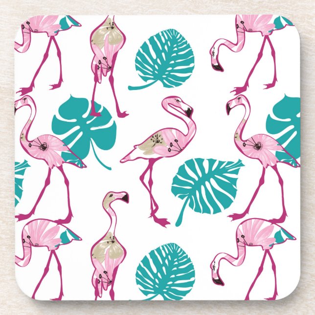 Pink Flamingos Drink Coaster (Front)