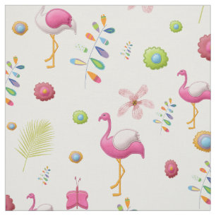 Pink Flamingos Fabric