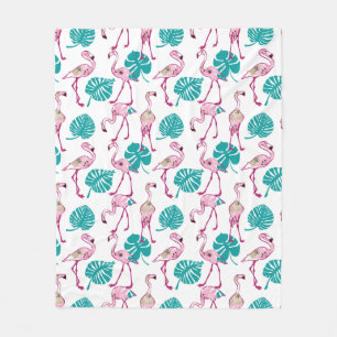 Pink Flamingos Fleece Blanket
