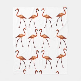 Pink Flamingos Fleece Blanket, Small