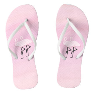Pink Flamingos Flip Flops