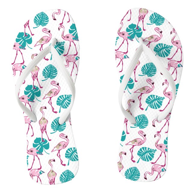 Pink Flamingos Flip Flops (Footbed)