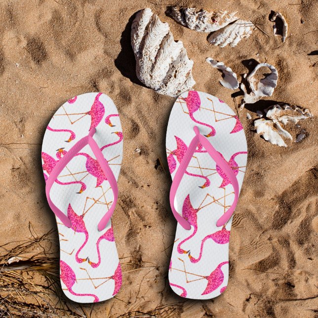 Pink Flamingos Flip Flops (Creator Uploaded)