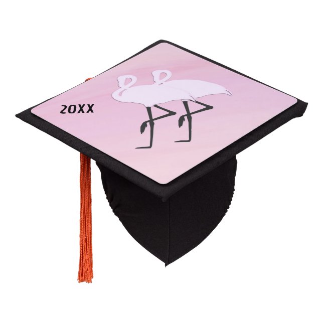 Pink Flamingos Graduation Cap Topper (Angled)