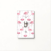 Pink Flamingos & Grey Polka Dots Modern Chic Light Switch Cover