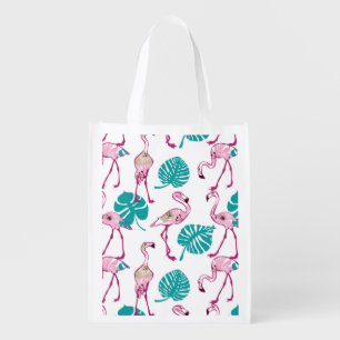 Pink Flamingos Grocery Bag