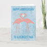 Pink Flamingos Happy Anniversary Card to Couple