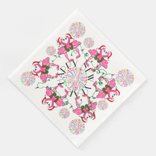 Pink Flamingos Happy New Year Party Goods Napkins