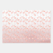 Pink Flamingos Hibiscus Floral Wrapping Paper Sheets (Front 3)