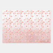 Pink Flamingos Hibiscus Floral Wrapping Paper Sheets (Front)