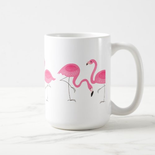 Pink Flamingos Illustration Coffee Mug