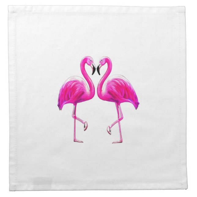 Pink Flamingos In Love  Cloth Napkin (Front)