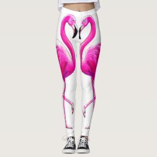 Pink Flamingos In Love  Leggings