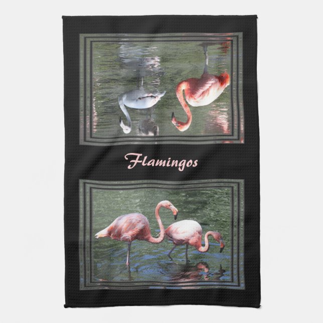 Pink Flamingos Kitchen Towel (Vertical)