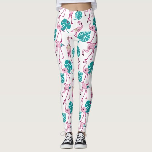 Pink Flamingos Leggings