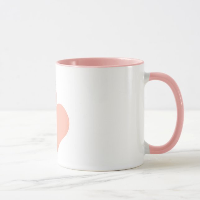 Pink Flamingos Love Circle Ornament, Flamingo Mug (Right)