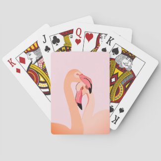 Pink Flamingos Love Classic Playing Cards,Flamingo