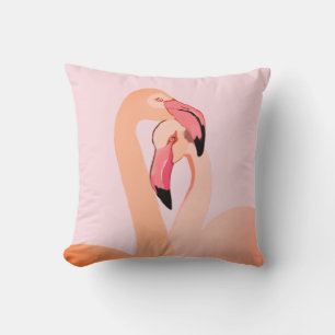 Pink Flamingos Love Throw Cushion , Flamingo