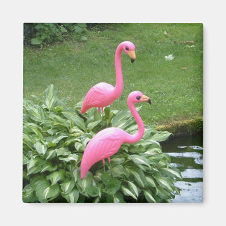 PINK FLAMINGOS magnet (square)