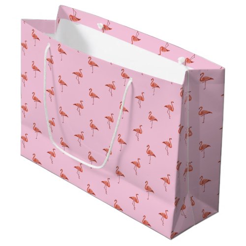 Pink flamingos miniprint  large gift bag