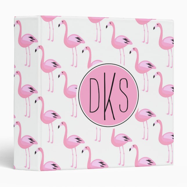 Pink Flamingos | Monogram Binder (Front/Spine)