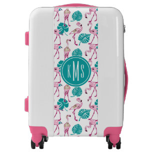 Pink Flamingos Monogram Luggage