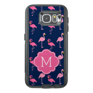 Pink Flamingos Monogrammed OtterBox Samsung Galaxy S6 Case