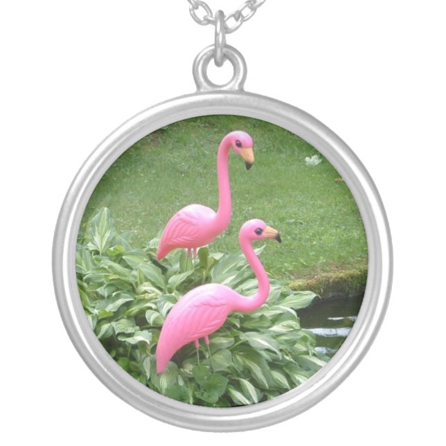 PINK FLAMINGOS necklace (Front)