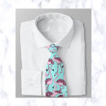 Pink Flamingos on Blue Neck Tie<br><div class="desc">This fun tie features pink flamingos on a blue background!

Enjoy your new Pink Flamingos on Blue neck tie!</div>