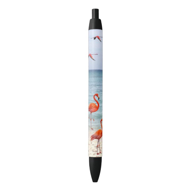 Pink Flamingos on the Beach Pen (Front Vertical)