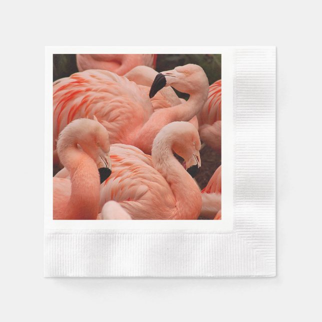 Pink flamingos paper napkins (Front)