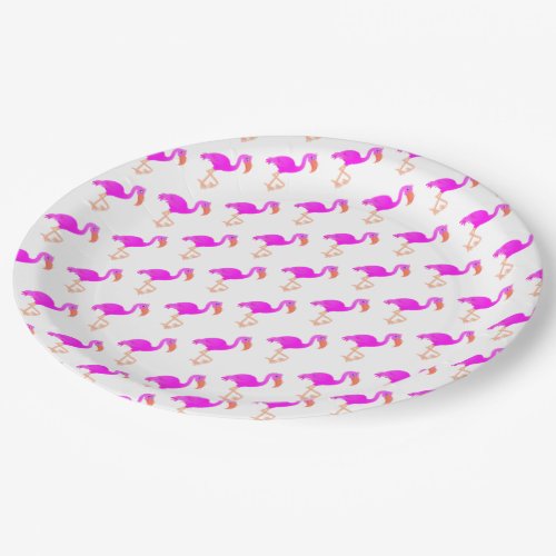 Pink Flamingos Paper Plates _ Your Colors