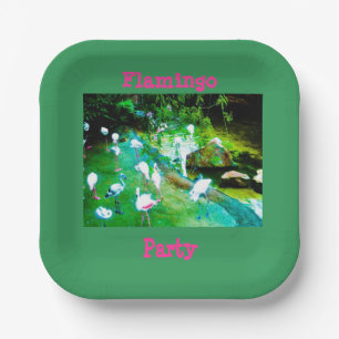 Pink Flamingos Party Paper Plates
