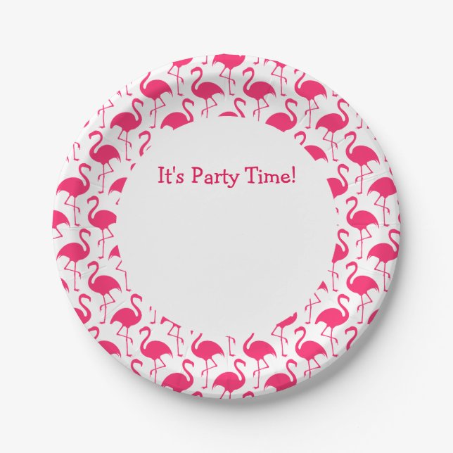 Pink Flamingos Party Plates (Front)