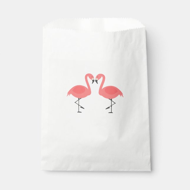 Pink Flamingos Party Wedding Bridal Shower Favor Bag (Front)