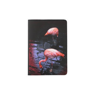 Pink flamingos passport holder