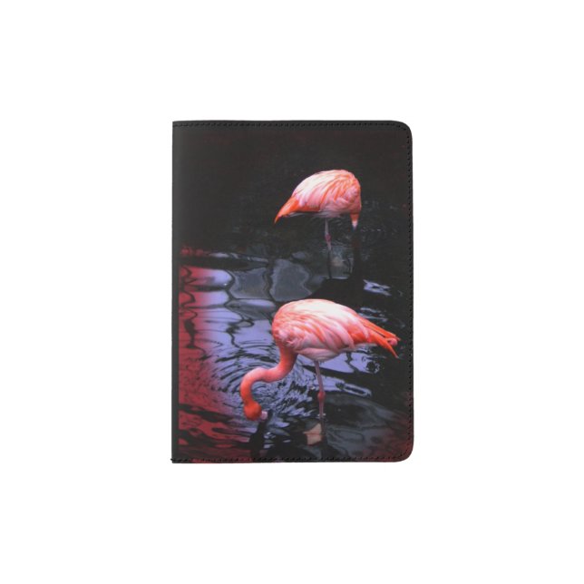 Pink flamingos passport holder (Front)