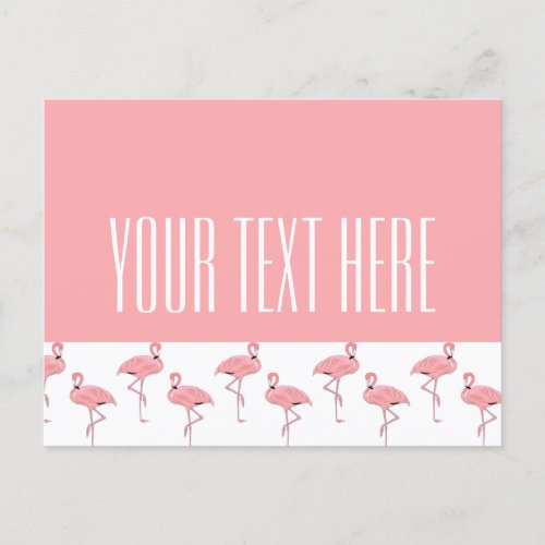 Pink Flamingos Pattern Custom Postcard