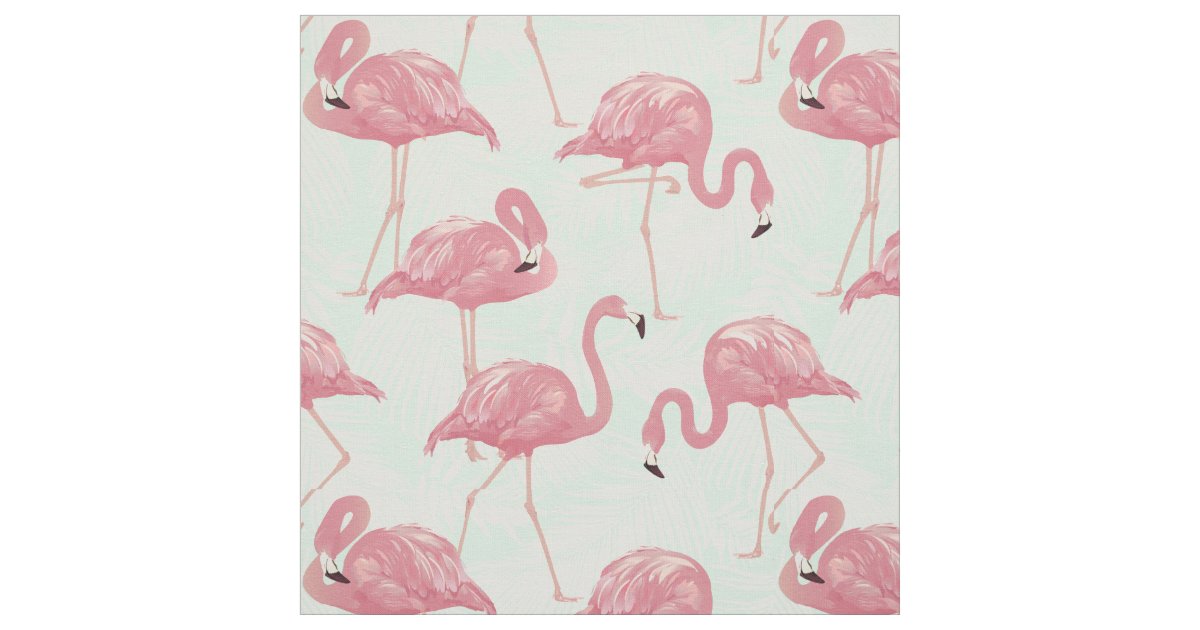 Pink Flamingos Pattern fabric | Zazzle