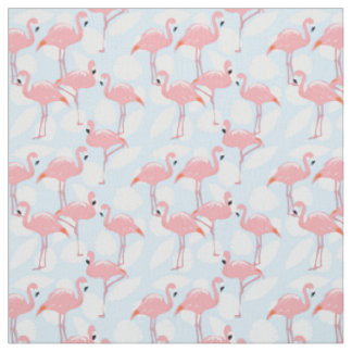 Pink Flamingos Pattern Fabric
