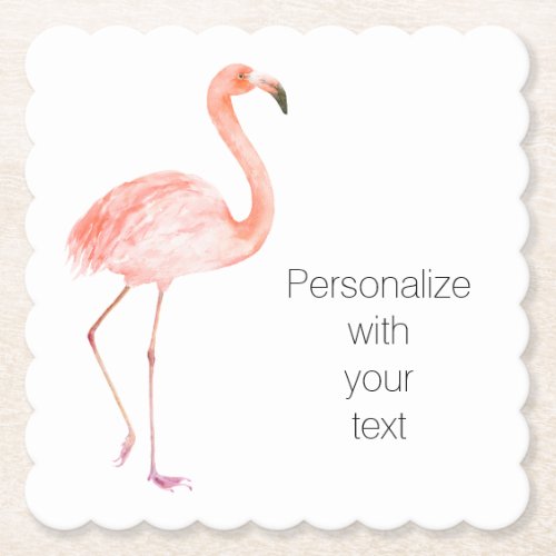 Pink Flamingos Personalized  Paper Coaster