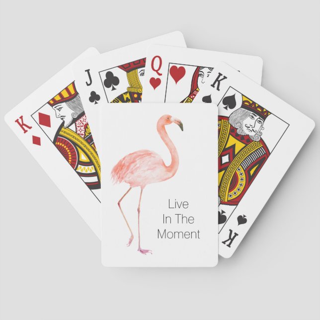Pink Flamingos Personalized  Poker Cards (Back)