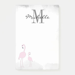 Pink Flamingos Personalized Post-it Notes