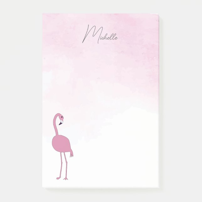 Pink Flamingos Personalized  Post-it Notes (Front)