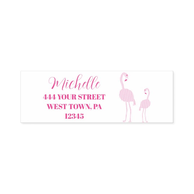 Pink Flamingos Personalized Self-inking Stamp (Design)